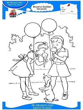 Çocuklar İçin Yaz Boyama Sayfaları 